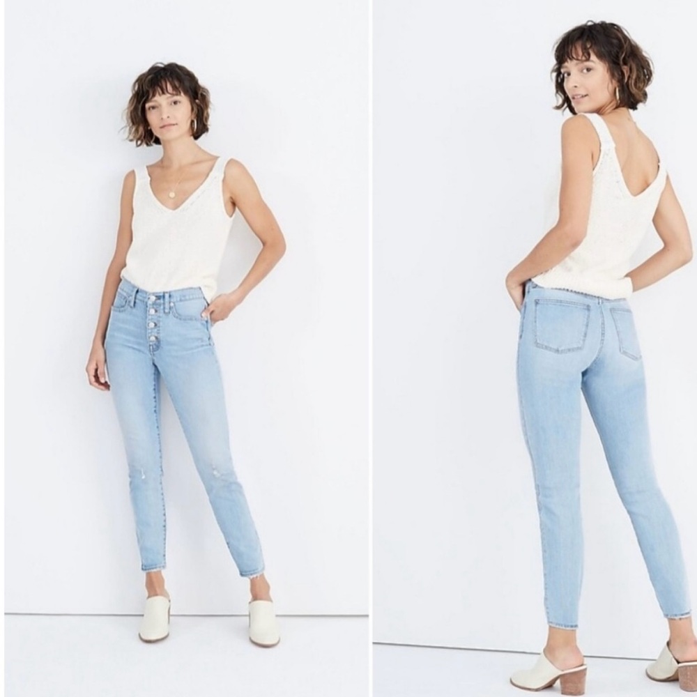 Madewell 9" High-Rise Skinny Crop Jeans. Button-Front. Size 24.
